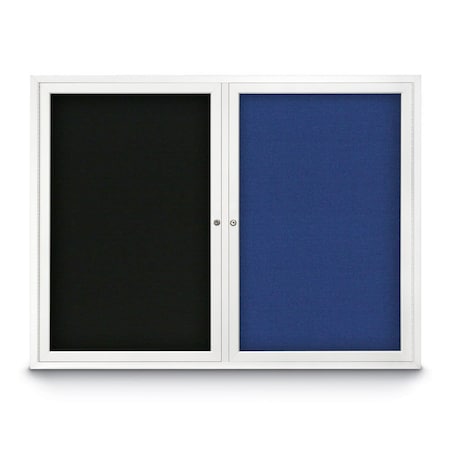 United Visual Products Corkboard, 96"x48", Blue Spruce/Bronze UV435H-BRONZE-BLSPRU